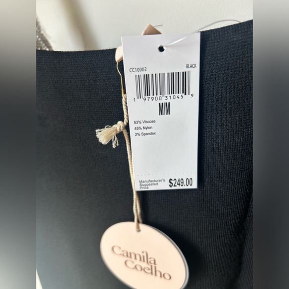 Camila Coelho Black silver braided rhinestone straps Bodycon Mini Dress - Picture 5 of 7